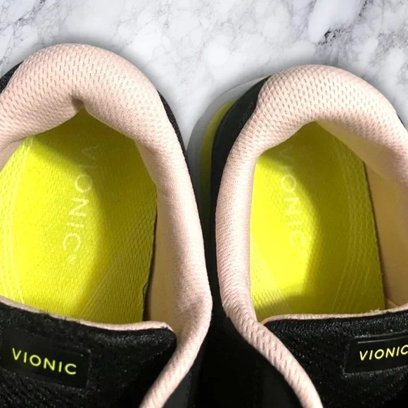 Women’s Vionic Samana Black and Yellow Slip-On Sneakers Shoes - Picture 11 of 13